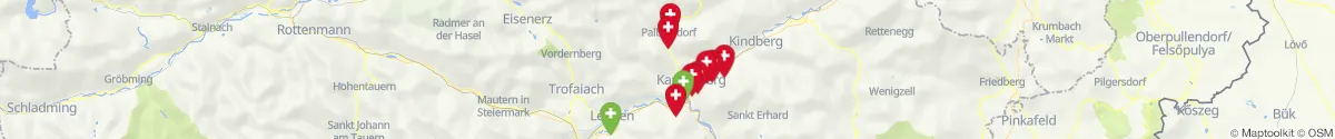 Kartenansicht für Apotheken-Notdienste in der Nähe von Thörl (Bruck-Mürzzuschlag, Steiermark)